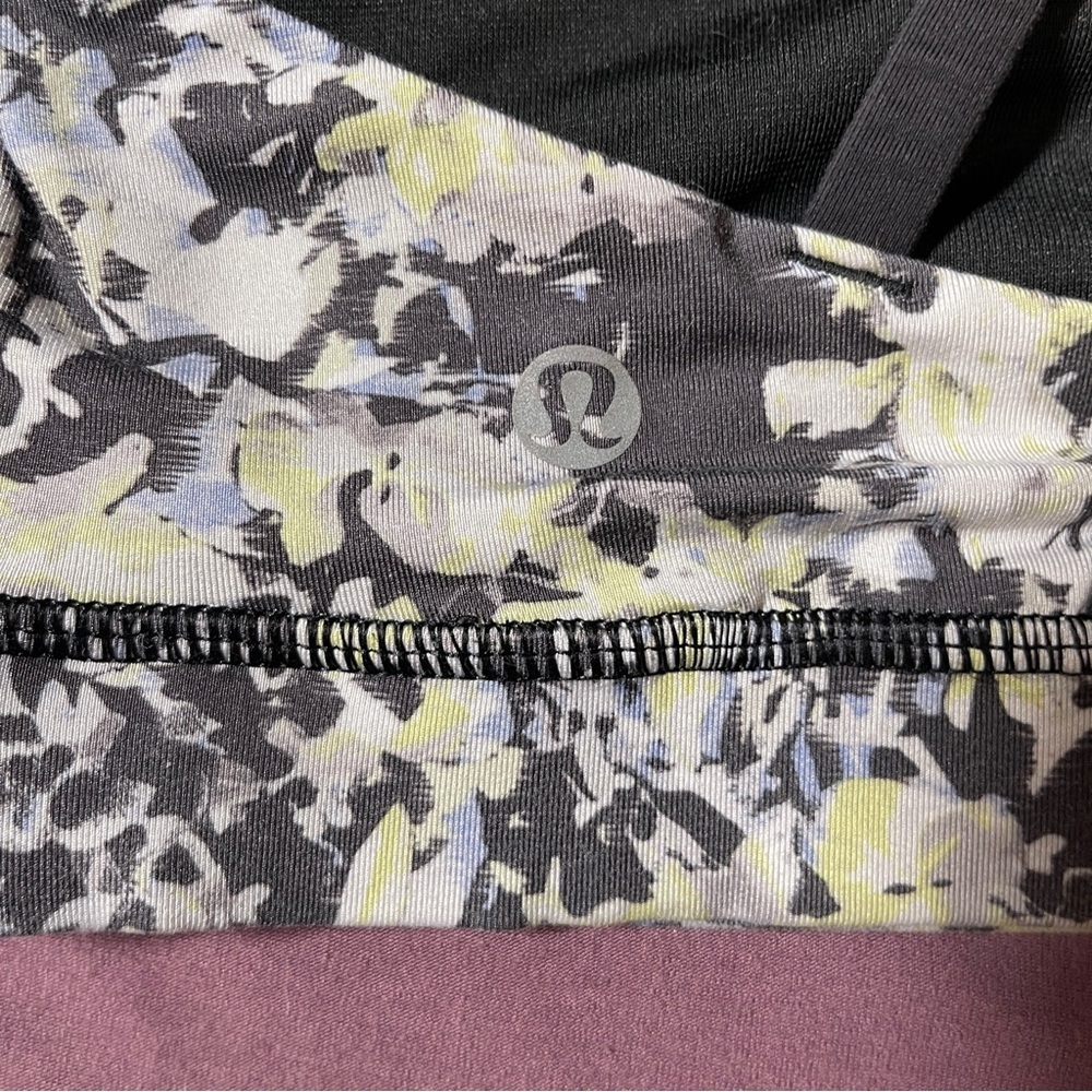 Lululemon Energy Bra Crosscourt Petal Black Clarity Yellow/Black - Size 4 - Picture 5 of 6